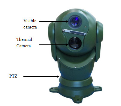 30X van de de Cameralange afstand van de optische zoomfunctieskoepel de Dubbele Thermische Camera van Ptz voor op een voertuig gemonteerd