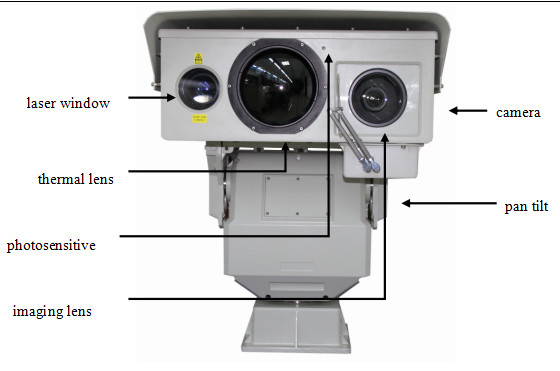 Van de de Nachtvisie van PTZ de Infrarode Thermische Camera, de Camera van het Lange afstandtoezicht