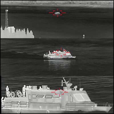 Detectievoertuigen 4200m Mens 1640m PTZ Thermal Imaging Camera Dual Sensor Surveillance Camera