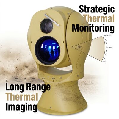 Detectieafstand Voertuig 13 km Mensen Infraroodcamera voor lange afstandMulti-spectrum optisch elektronisch platform Thermische lens voor veiligheid