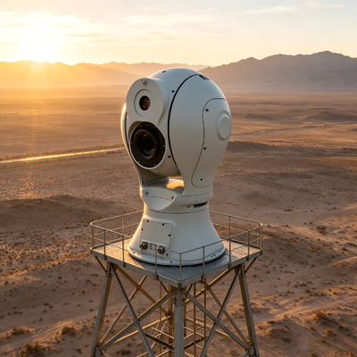 Detectieafstand Voertuig 13 km Mensen Infraroodcamera voor lange afstandMulti-spectrum optisch elektronisch platform Thermische lens voor veiligheid