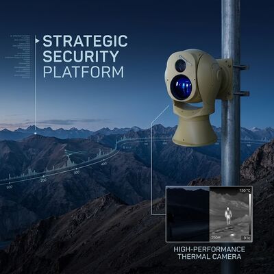 Detectieafstand Voertuig 13 km Mensen Infraroodcamera voor lange afstandMulti-spectrum optisch elektronisch platform Thermische lens voor veiligheid